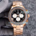 Replica Omega Speedmaster Rose Gold Watch Black Chronograph Dial Watch